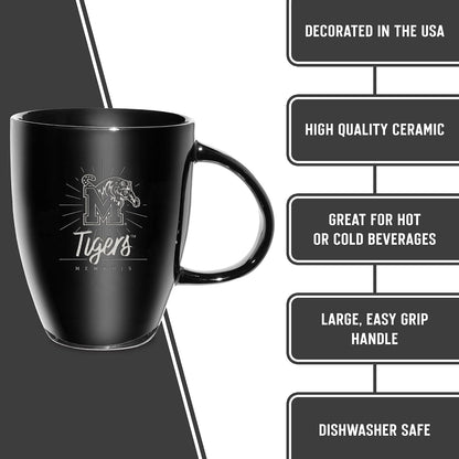 NCAA 18oz Laser Engraved Ceramic Lustre Mug - Coffee-Tea - Colors A