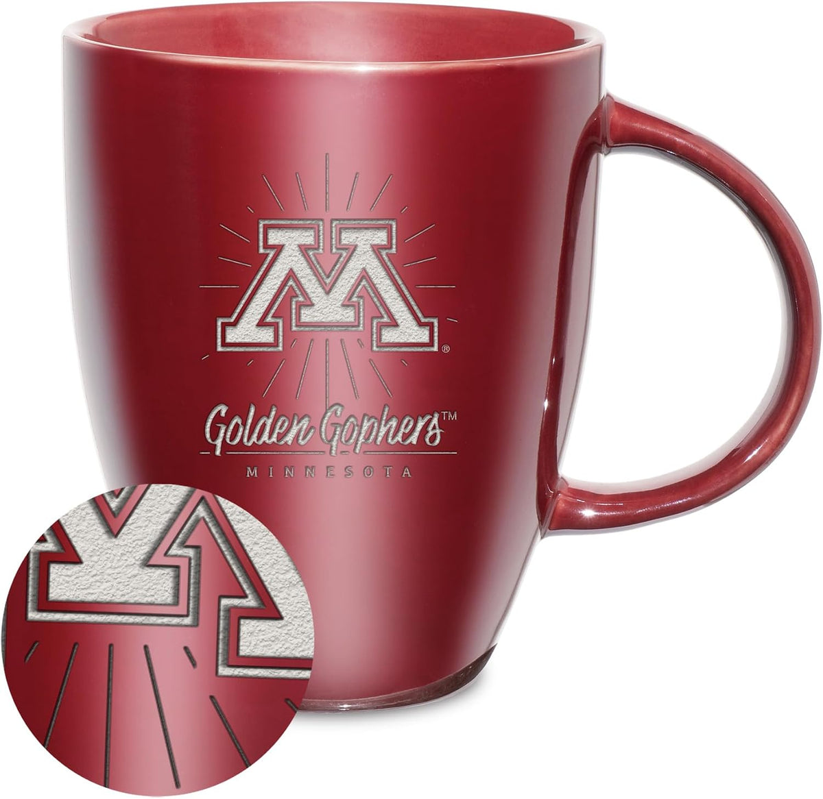 NCAA 18oz Laser Engraved Ceramic Lustre Mug - Coffee-Tea - Colors A