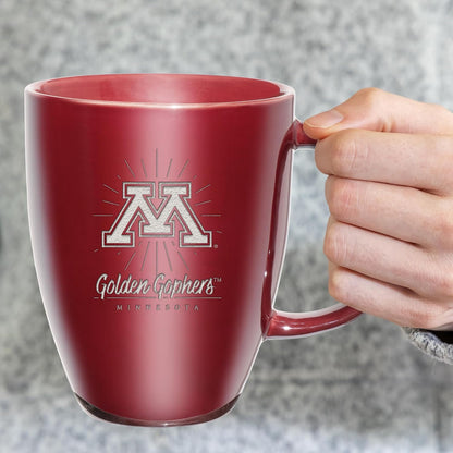 NCAA 18oz Laser Engraved Ceramic Lustre Mug - Coffee-Tea - Colors A