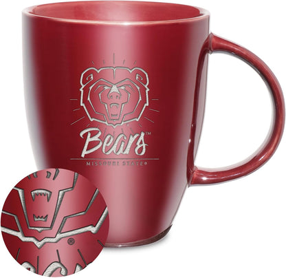 NCAA 18oz Laser Engraved Ceramic Lustre Mug - Coffee-Tea - Colors A