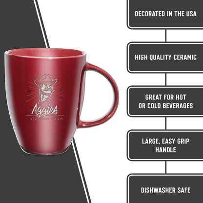 NCAA 18oz Laser Engraved Ceramic Lustre Mug - Coffee-Tea - Colors A