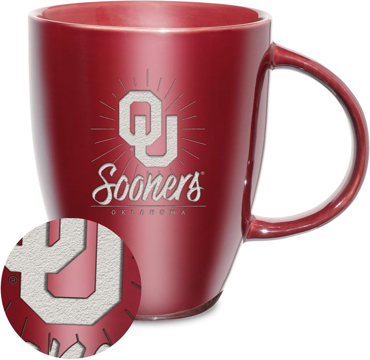 NCAA 18oz Laser Engraved Ceramic Lustre Mug - Coffee-Tea - Colors A
