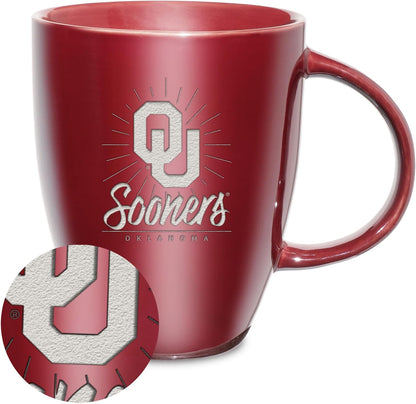 NCAA 18oz Laser Engraved Ceramic Lustre Mug - Coffee-Tea - Colors A