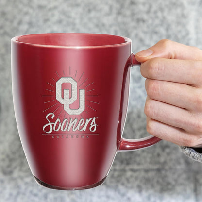 NCAA 18oz Laser Engraved Ceramic Lustre Mug - Coffee-Tea - Colors A