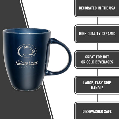 NCAA 18oz Laser Engraved Ceramic Lustre Mug - Coffee-Tea - Colors A