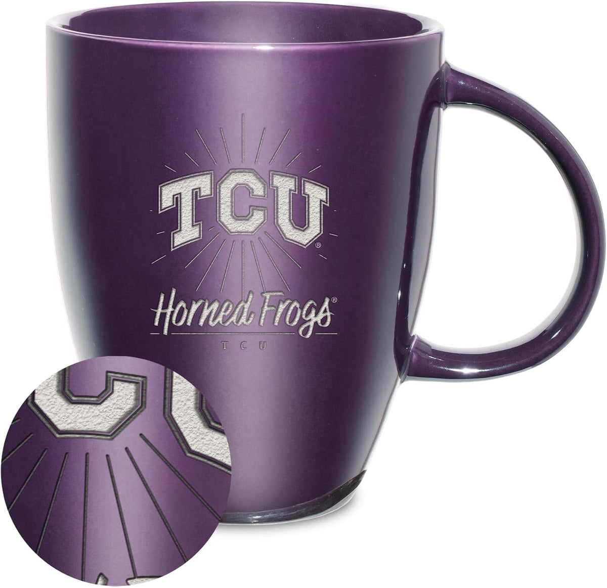 NCAA 18oz Laser Engraved Ceramic Lustre Mug - Coffee-Tea - Colors A