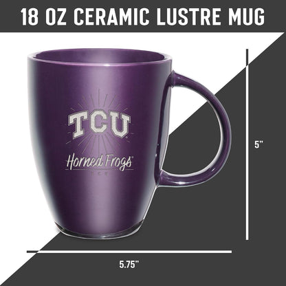 NCAA 18oz Laser Engraved Ceramic Lustre Mug - Coffee-Tea - Colors A