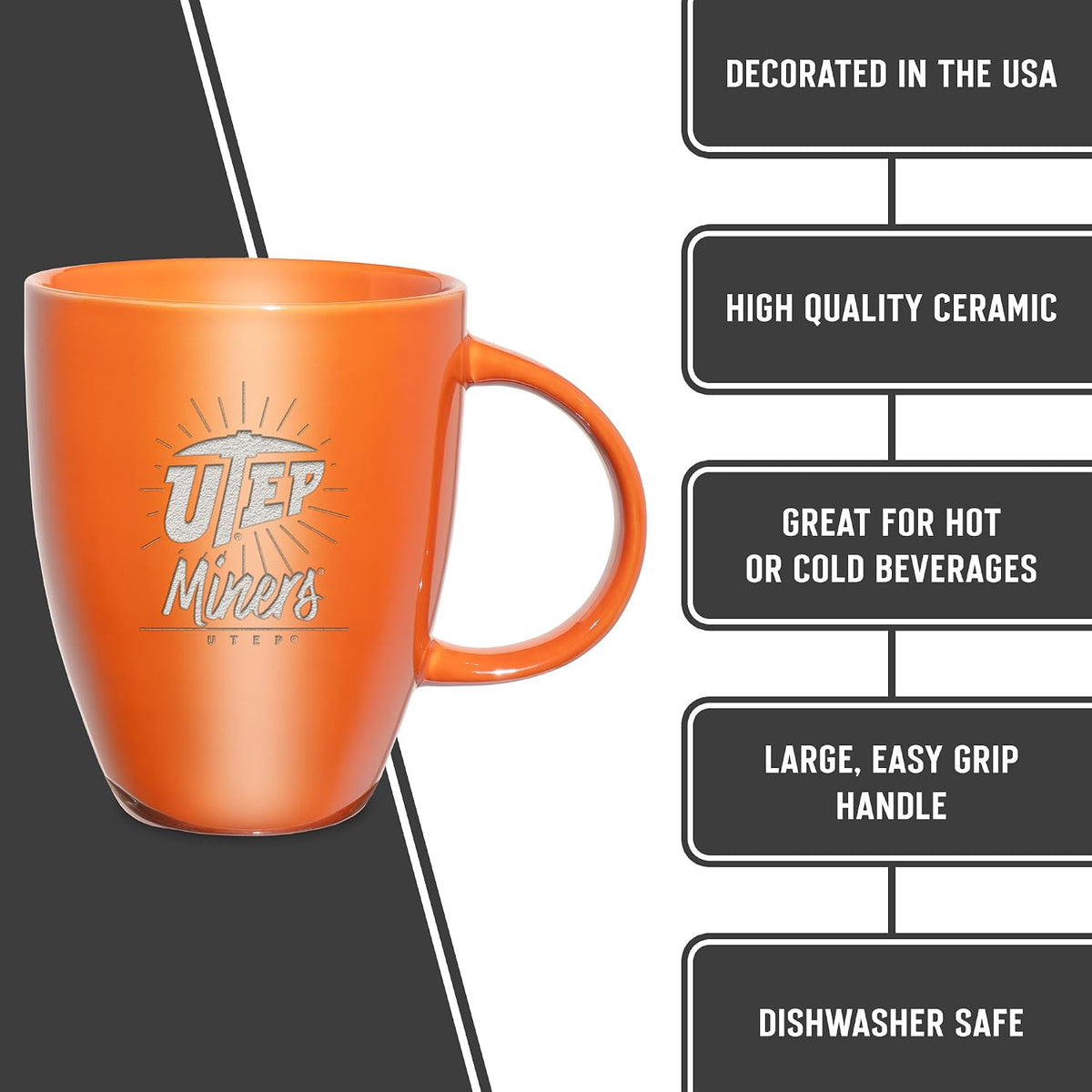 NCAA 18oz Laser Engraved Ceramic Lustre Mug - Coffee-Tea - Colors A