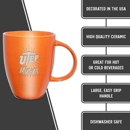 NCAA 18oz Laser Engraved Ceramic Lustre Mug - Coffee-Tea - Colors A