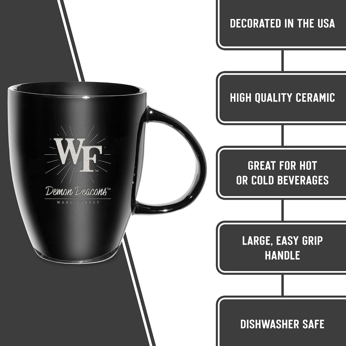 NCAA 18oz Laser Engraved Ceramic Lustre Mug - Coffee-Tea - Colors A