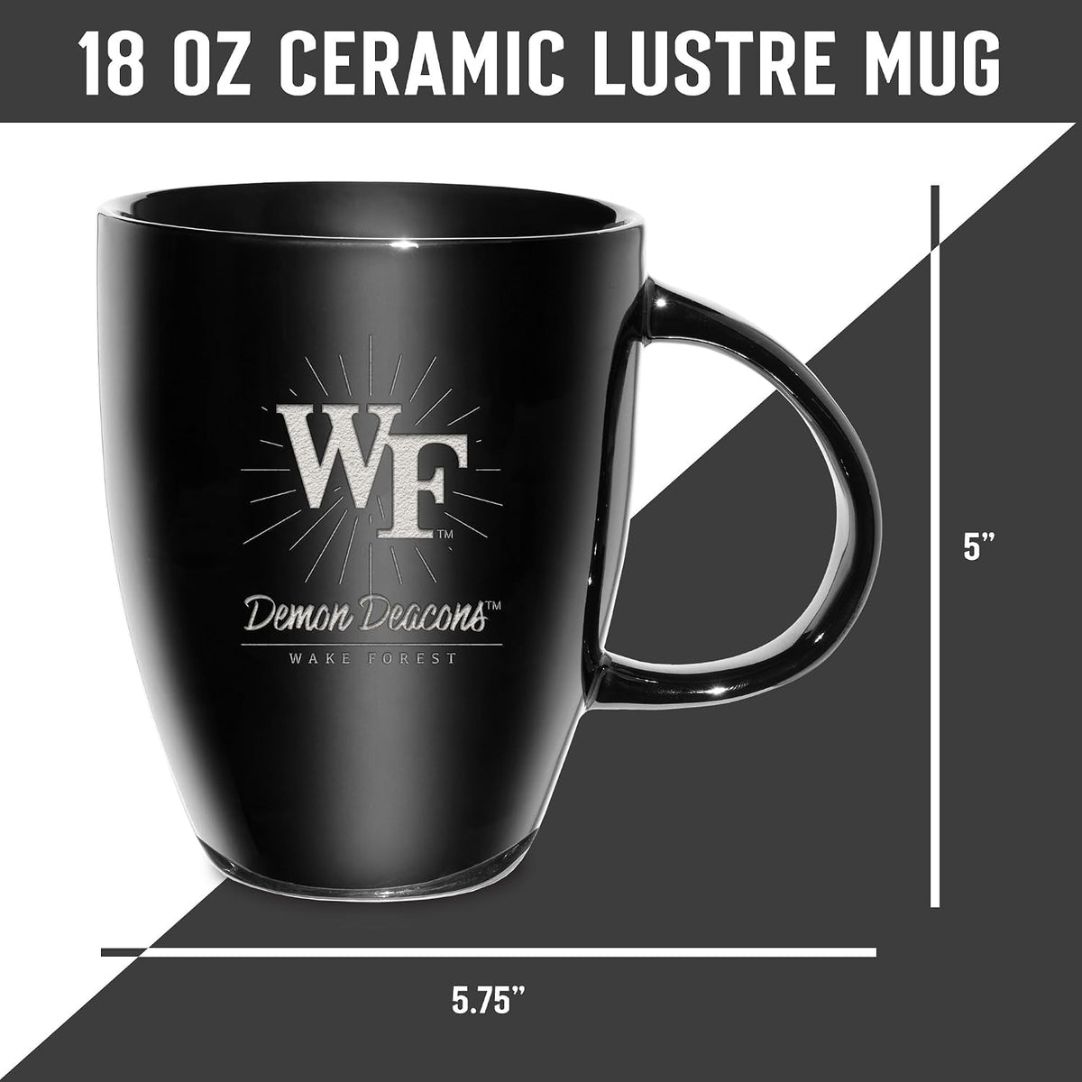 NCAA 18oz Laser Engraved Ceramic Lustre Mug - Coffee-Tea - Colors A