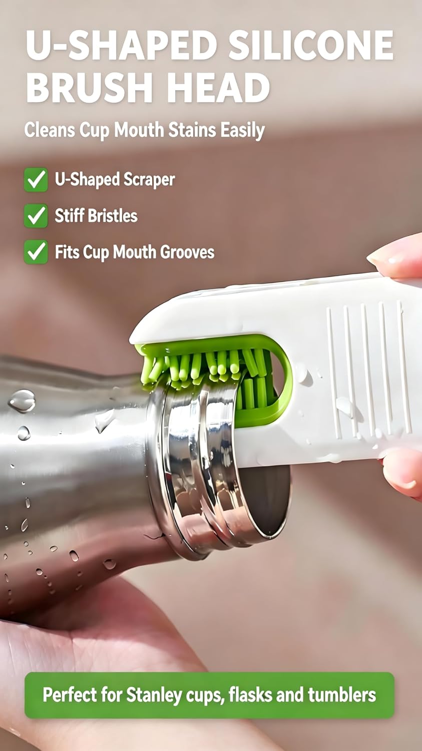 4‑in‑1 Cup Lid Cleaning Brush, Gap & Seal Ring Scrubber.