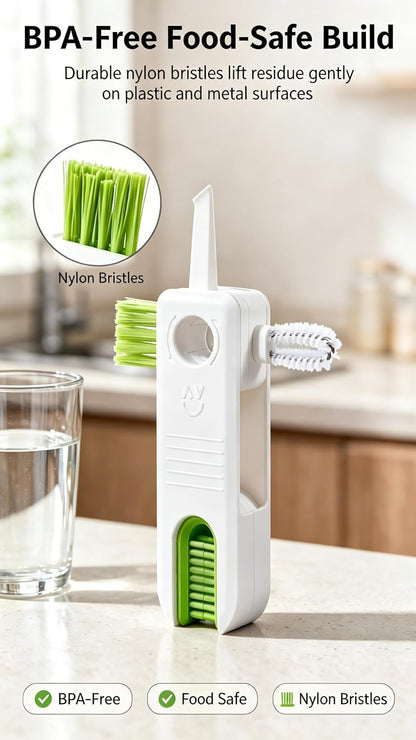 4‑in‑1 Cup Lid Cleaning Brush, Gap & Seal Ring Scrubber.