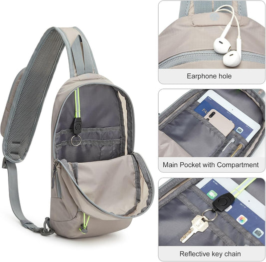 Sling Bag RFID Blocking Lightweight Crossbody Backpack Chest Shoulder Bag for Travel Sports Running