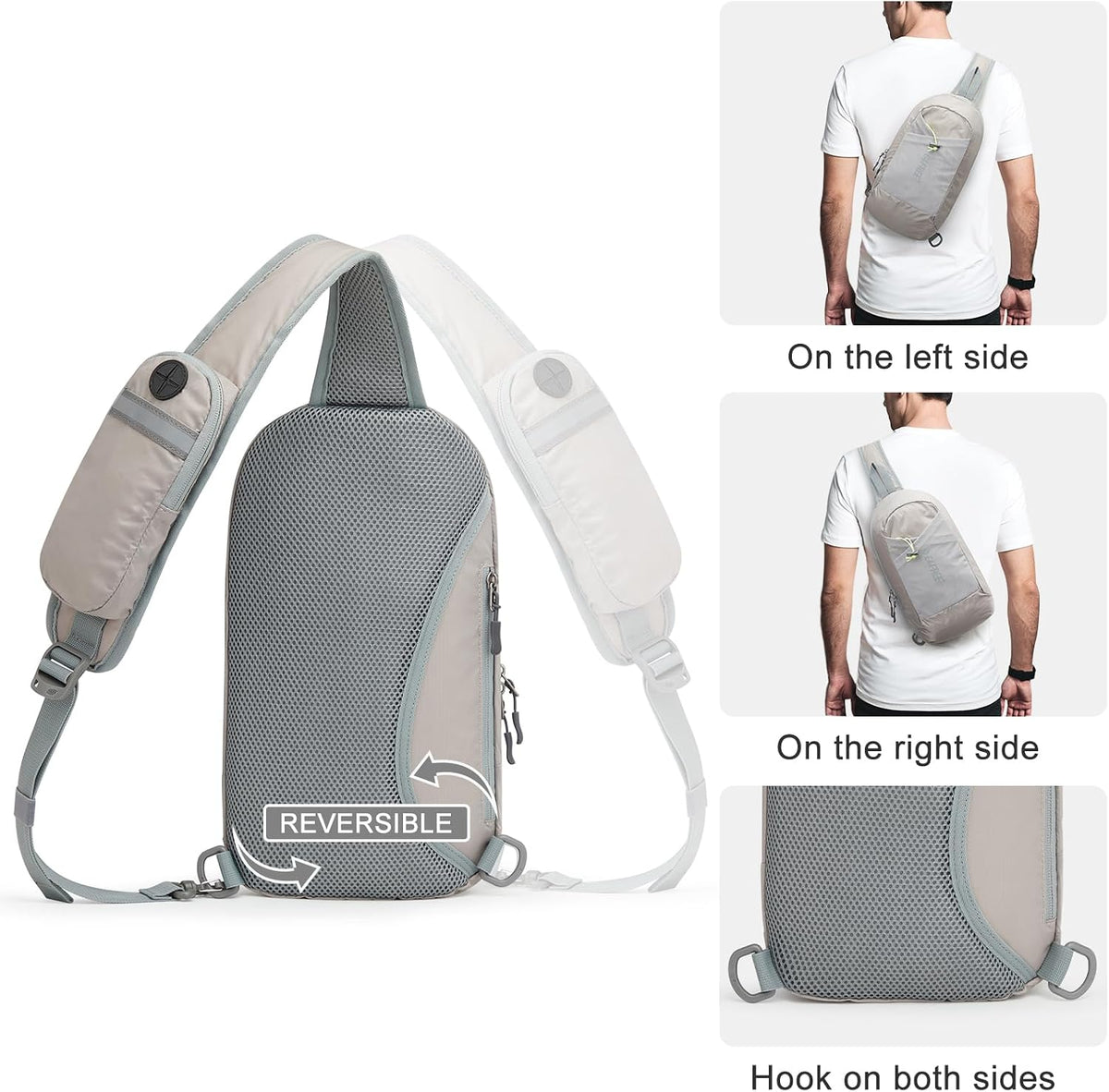 Sling Bag RFID Blocking Lightweight Crossbody Backpack Chest Shoulder Bag for Travel Sports Running