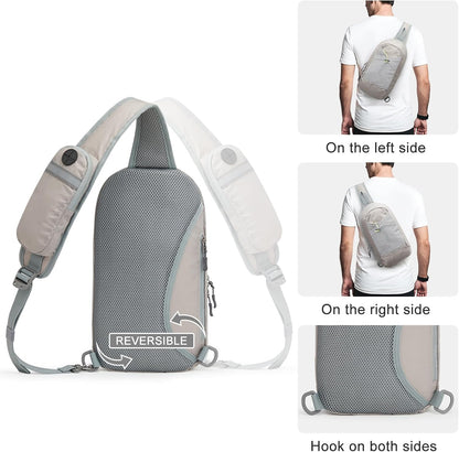 Sling Bag RFID Blocking Lightweight Crossbody Backpack Chest Shoulder Bag for Travel Sports Running