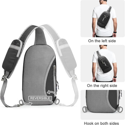 Sling Bag RFID Blocking Lightweight Crossbody Backpack Chest Shoulder Bag for Travel Sports Running