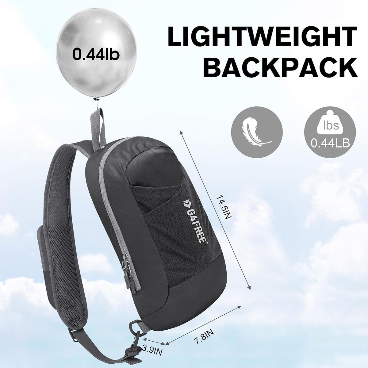 Sling Bag RFID Blocking Lightweight Crossbody Backpack Chest Shoulder Bag for Travel Sports Running