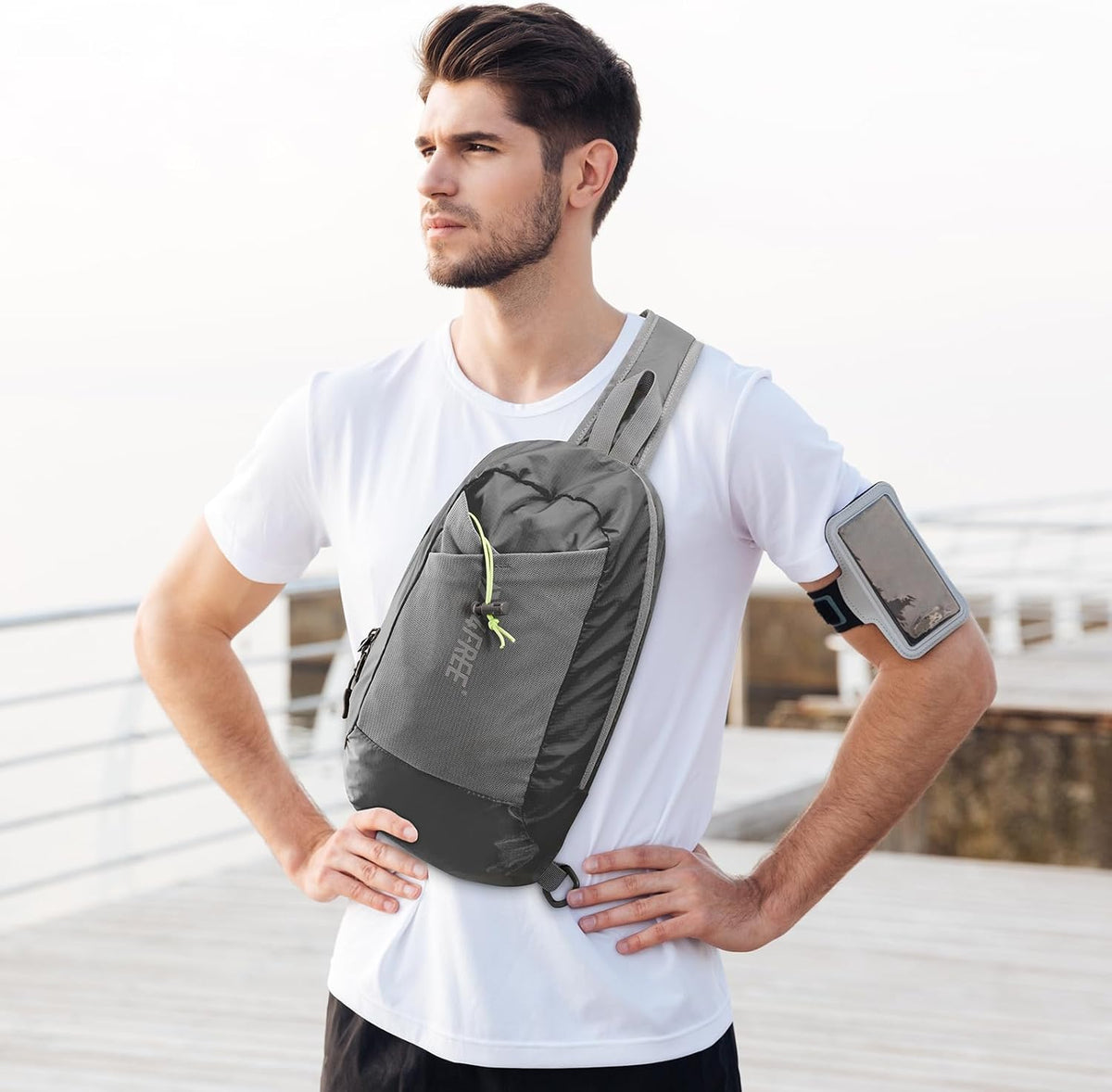Sling Bag RFID Blocking Lightweight Crossbody Backpack Chest Shoulder Bag for Travel Sports Running