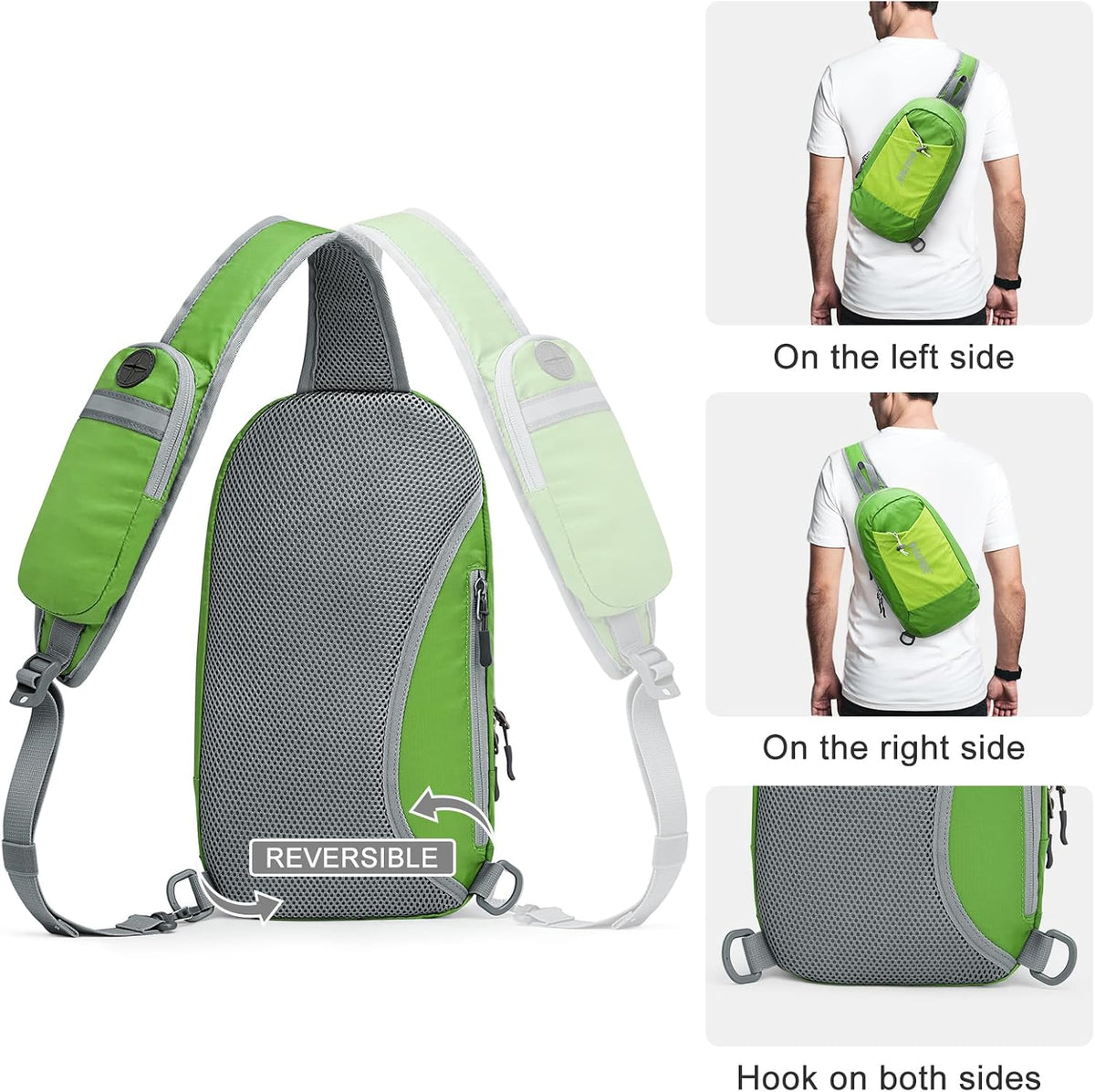 Sling Bag RFID Blocking Lightweight Crossbody Backpack Chest Shoulder Bag for Travel Sports Running