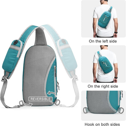Sling Bag RFID Blocking Lightweight Crossbody Backpack Chest Shoulder Bag for Travel Sports Running