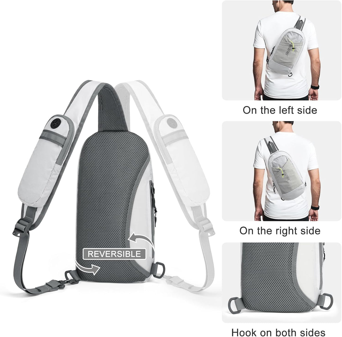 Sling Bag RFID Blocking Lightweight Crossbody Backpack Chest Shoulder Bag for Travel Sports Running