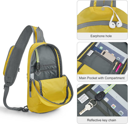 Sling Bag RFID Blocking Lightweight Crossbody Backpack Chest Shoulder Bag for Travel Sports Running