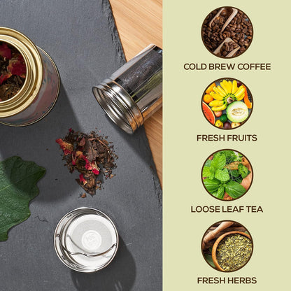 Premium Bamboo Tea Tumbler with Infuser for Loose Leaf Tea