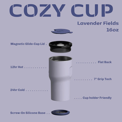 16oz Stainless Steel Tumbler Water Bottle - Spill-Proof Screw-On Lid, Insulated, Straw Compatible, BPA-Free - 12hr Hot/24hr Cold, Fits Cup Holders - Jet Black