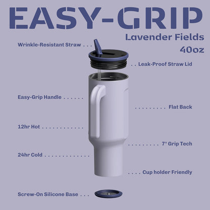 16oz Stainless Steel Tumbler Water Bottle - Spill-Proof Screw-On Lid, Insulated, Straw Compatible, BPA-Free - 12hr Hot/24hr Cold, Fits Cup Holders - Jet Black