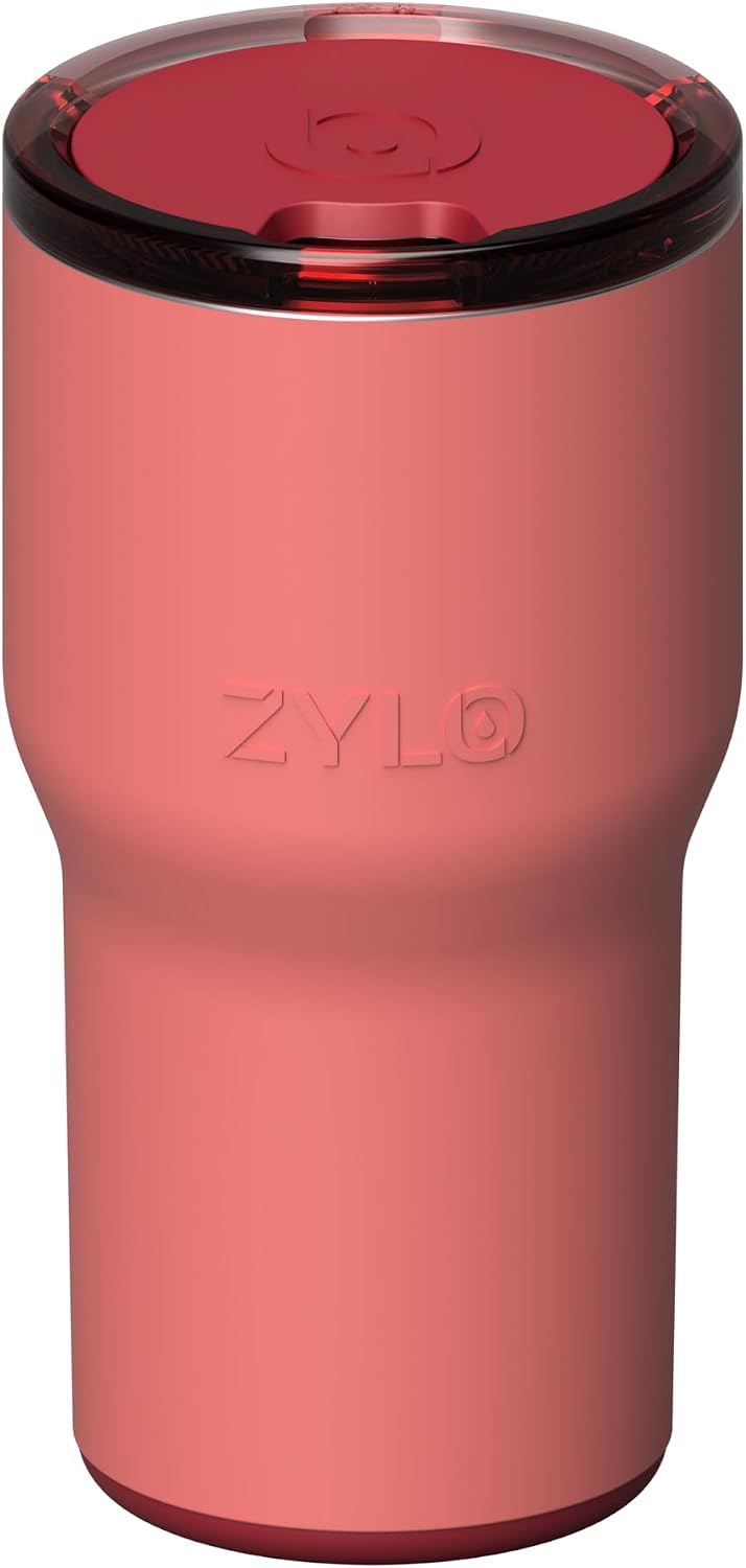 16oz Stainless Steel Tumbler Water Bottle - Spill-Proof Screw-On Lid, Insulated, Straw Compatible, BPA-Free - 12hr Hot/24hr Cold, Fits Cup Holders - Jet Black
