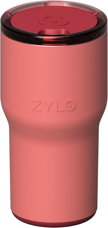 16oz Stainless Steel Tumbler Water Bottle - Spill-Proof Screw-On Lid, Insulated, Straw Compatible, BPA-Free - 12hr Hot/24hr Cold, Fits Cup Holders - Jet Black