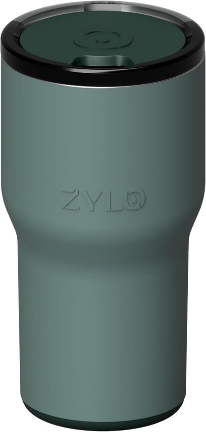 16oz Stainless Steel Tumbler Water Bottle - Spill-Proof Screw-On Lid, Insulated, Straw Compatible, BPA-Free - 12hr Hot/24hr Cold, Fits Cup Holders - Jet Black