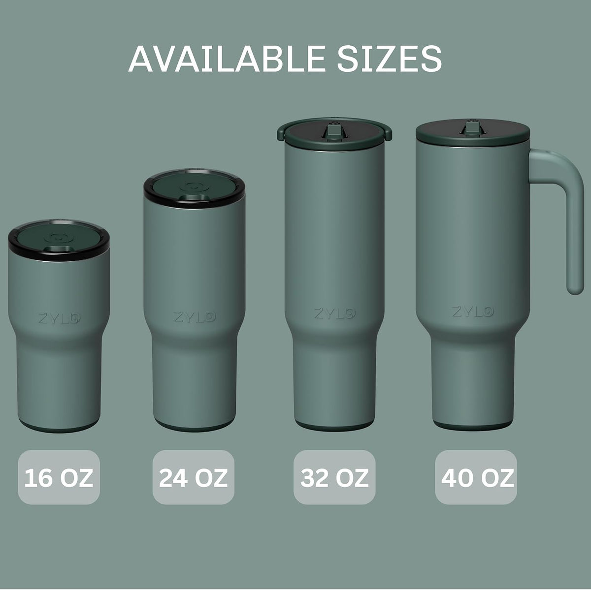 16oz Stainless Steel Tumbler Water Bottle - Spill-Proof Screw-On Lid, Insulated, Straw Compatible, BPA-Free - 12hr Hot/24hr Cold, Fits Cup Holders - Jet Black