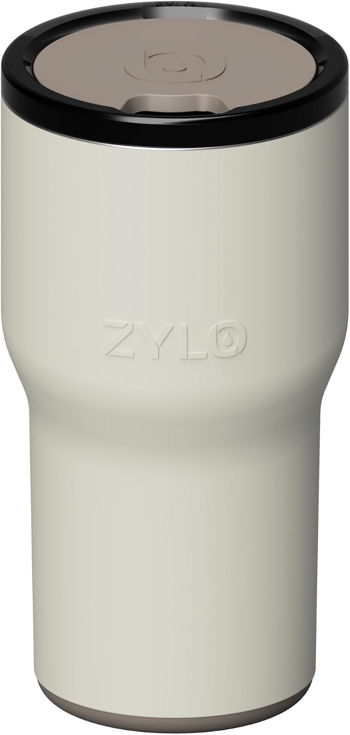 16oz Stainless Steel Tumbler Water Bottle - Spill-Proof Screw-On Lid, Insulated, Straw Compatible, BPA-Free - 12hr Hot/24hr Cold, Fits Cup Holders - Jet Black