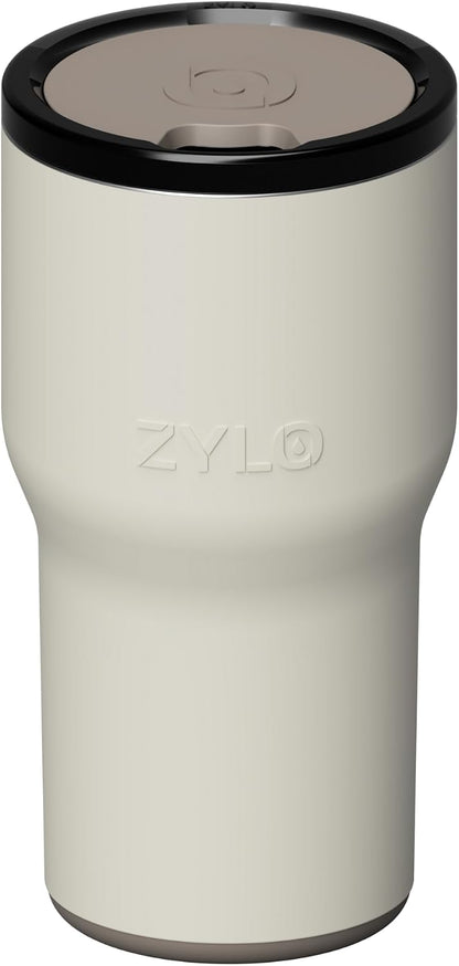16oz Stainless Steel Tumbler Water Bottle - Spill-Proof Screw-On Lid, Insulated, Straw Compatible, BPA-Free - 12hr Hot/24hr Cold, Fits Cup Holders - Jet Black