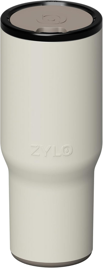 16oz Stainless Steel Tumbler Water Bottle - Spill-Proof Screw-On Lid, Insulated, Straw Compatible, BPA-Free - 12hr Hot/24hr Cold, Fits Cup Holders - Jet Black