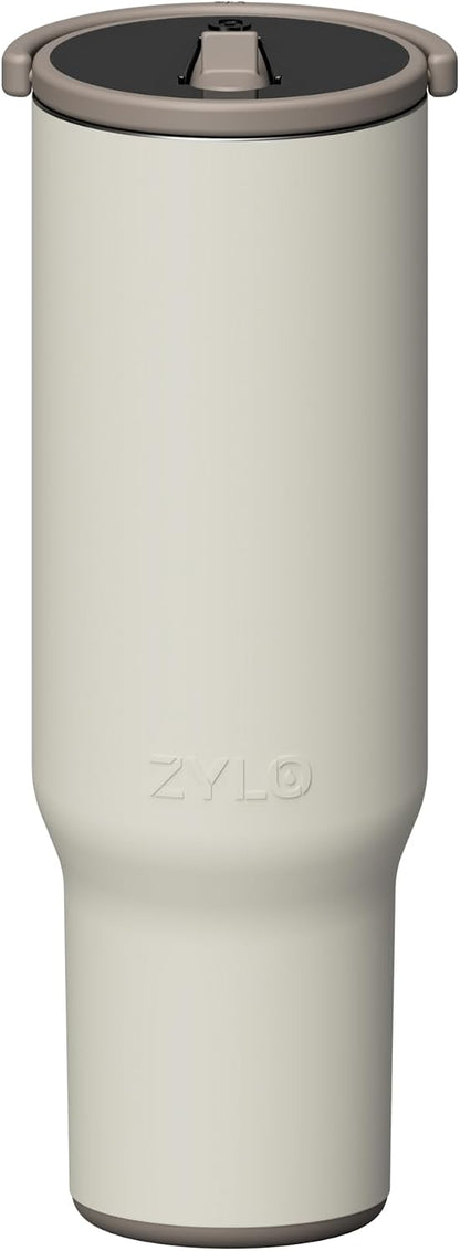 16oz Stainless Steel Tumbler Water Bottle - Spill-Proof Screw-On Lid, Insulated, Straw Compatible, BPA-Free - 12hr Hot/24hr Cold, Fits Cup Holders - Jet Black