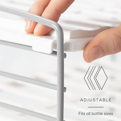 UpSpace Water Bottle and Travel Mug Cabinet Organizer, Adjustable Storage Rack for Kitchen Organization, 3-Shelf