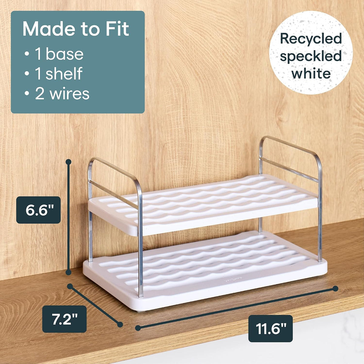 UpSpace Water Bottle and Travel Mug Cabinet Organizer, Adjustable Storage Rack for Kitchen Organization, 3-Shelf