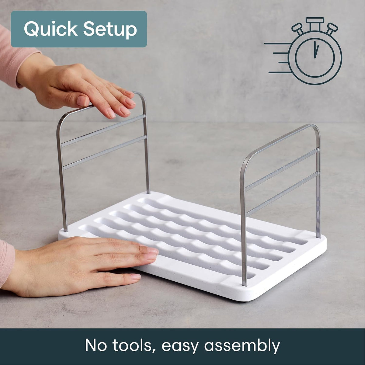 UpSpace Water Bottle and Travel Mug Cabinet Organizer, Adjustable Storage Rack for Kitchen Organization, 3-Shelf