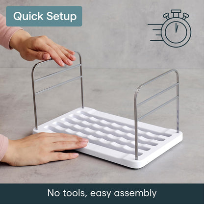 UpSpace Water Bottle and Travel Mug Cabinet Organizer, Adjustable Storage Rack for Kitchen Organization, 3-Shelf