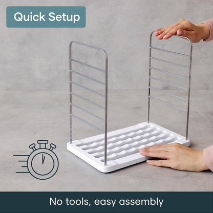 UpSpace Water Bottle and Travel Mug Cabinet Organizer, Adjustable Storage Rack for Kitchen Organization, 3-Shelf