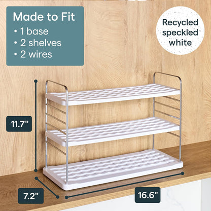 UpSpace Water Bottle and Travel Mug Cabinet Organizer, Adjustable Storage Rack for Kitchen Organization, 3-Shelf