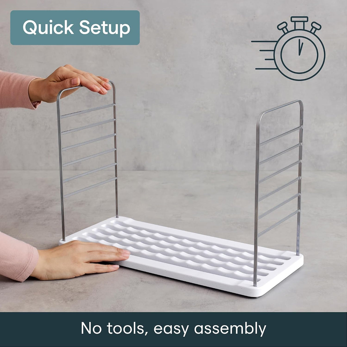UpSpace Water Bottle and Travel Mug Cabinet Organizer, Adjustable Storage Rack for Kitchen Organization, 3-Shelf