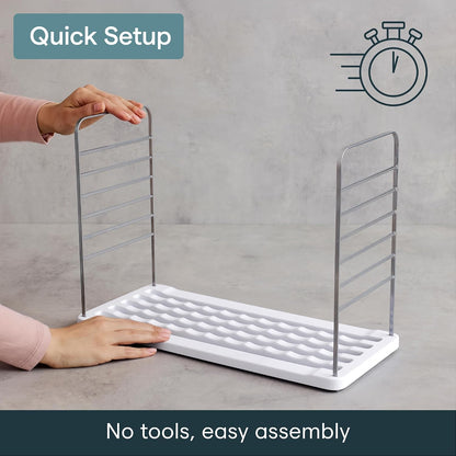 UpSpace Water Bottle and Travel Mug Cabinet Organizer, Adjustable Storage Rack for Kitchen Organization, 3-Shelf