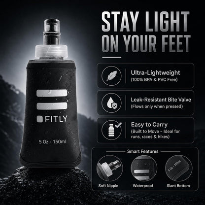 Soft Flask Running Water Bottle - Collapsible Hydration Flask