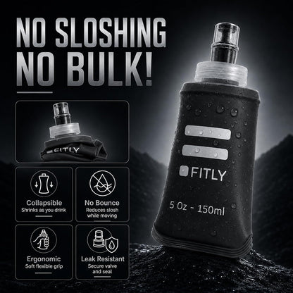 Soft Flask Running Water Bottle - Collapsible Hydration Flask