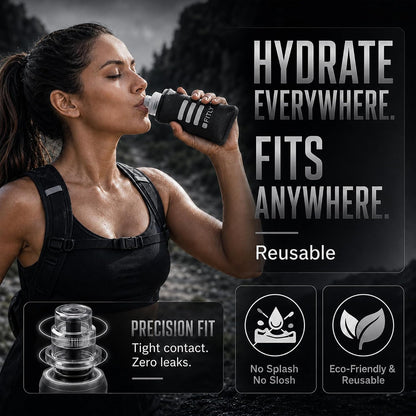 Soft Flask Running Water Bottle - Collapsible Hydration Flask