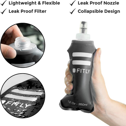Soft Flask Running Water Bottle - Collapsible Hydration Flask